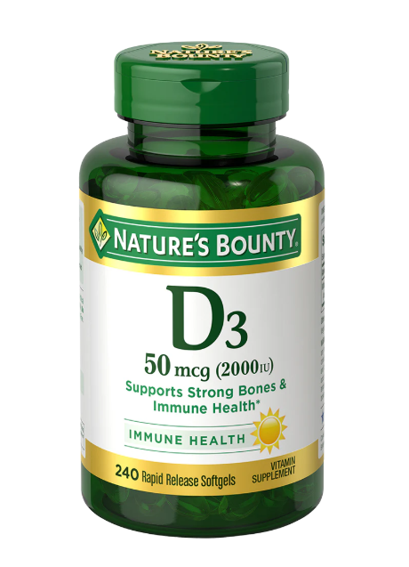 Nature’s Bounty Vitamin D3 50mcg 2000iu (240 Count)/24pk
