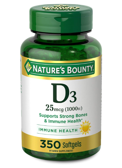 Nature’s Bounty Vitamin D3 25mcg 1000iu (350 Count)/24pk