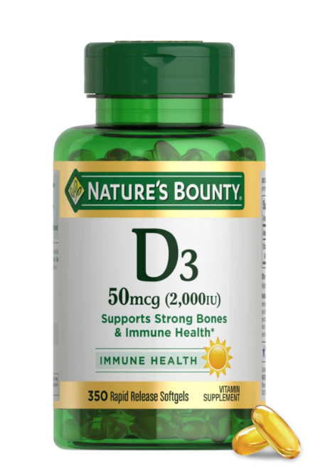 Nature’s Bounty Vitamin D3 50mcg 2000 IU (350 Softgels)/24pk