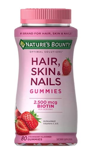 Nature’s Bounty Hair, Skin & Nails 2,500 mcg of Biotin, 80 Gummies /12pk