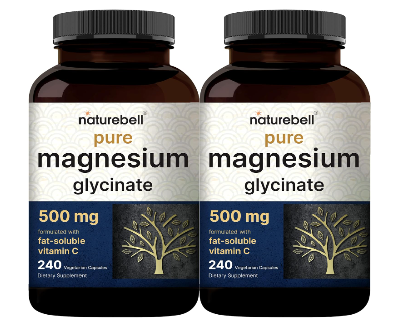Naturebell Pure Magnesium Glycinate 500mg, 480 Veggie Capsules | 100% Chelated & Purified – 3rd Party Tested, Vegan Friendly, Non-GMO