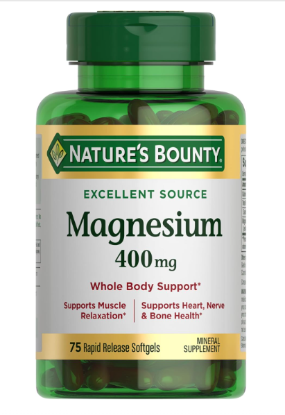 Nature’s Bounty Magnesium Softgels (400 mg, 75 Count, 2 Pack)/24pk