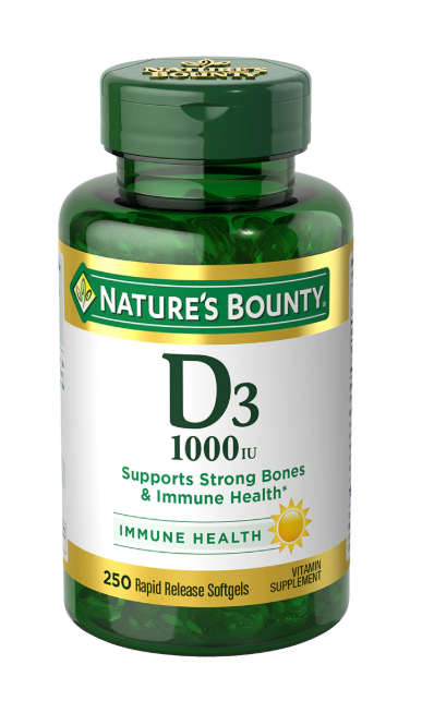 Nature’s Bounty Vitamin D3 25mcg 1000iu (250 Count)/24pk