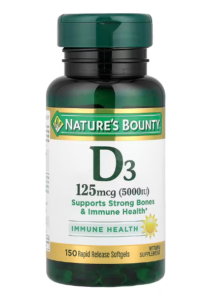 Nature’s Bounty Vitamin D3 125mcg 5000iu (150 Count)/24pk