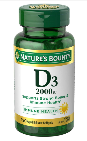 Nature’s Bounty Vitamin D3 50mcg 2000iu (150 Count)/24pk
