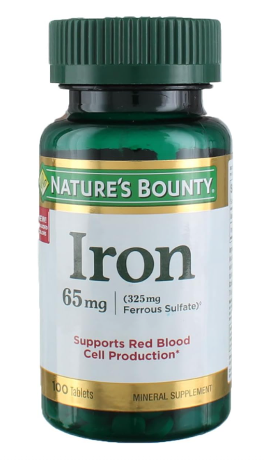 Nature’s Bounty Iron 65mg (100 Count)/24pk